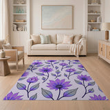 Floral Vintage Purple Daisy Floral Pattern Area Rug