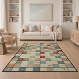 Multi-Color Alphabet Grid Area Rug