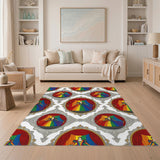 Rainbow Stage Medallion Washable Area Rug