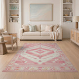 Southwestern Pink Southwestern Geometric Area Rug