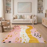 Pink Abstract Shape Area Rug