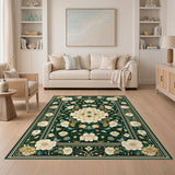 Emerald Green Floral Vintage No. 2 Area Rug