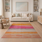 Radiant Multi-Color Striped Area Rug
