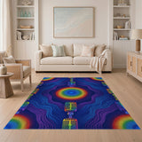 Rainbow Microphone Swirl Area Rug