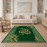 Golden Snake Bamboo Emerald Area Rug