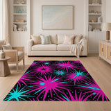 Neon Pink Cyan Starburst Area Rug