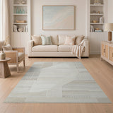 Beige and Neutral Geometric Modern Beige Geometric Abstract Area Rug