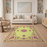 Vintage Pink Pomegranate Floral Persian Rug