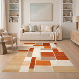 Geometric Modern Brown Tan Area Rug