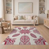 Red Red Floral Vintage Area Rug