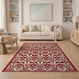 Red Ivory Traditional Persian Area Rug