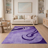 Purple Swirl Abstract Area Rug