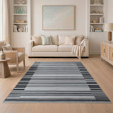 Striped Modern Black White Striped Area Rug