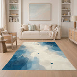 Blue Teal Abstract Wave No. 5 Area Rug