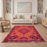 Orange Traditional Persian Area Rug