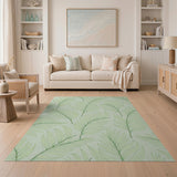 Mint Green Palm Frond Area Rug