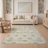 Neutral Oval Geometric Area Rug