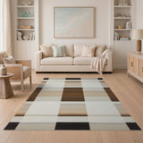 Beige Black Buffalo Plaid Area Rug