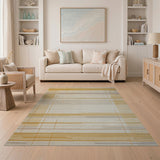 Beige Geometric Grid Area Rug