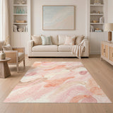 Abstract Area Pink Abstract Brushstroke Area Rug