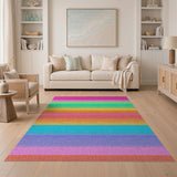Vibrant Rainbow Serape Stripe Area Rug