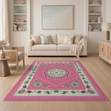 Floral Vintage Pink Floral Medallion Vintage Area Rug