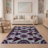 Purple Starburst Feather Area Rug
