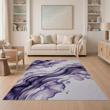 Ethereal Purple Fluid Abstract Area Rug