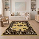 Traditional Persian Ornate Beige Persian Border Area Rug