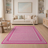 Pink Diamond Lattice Geometric Area Rug