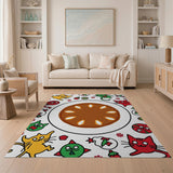 Playful Cartoon Cats Fruits Area Rug