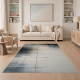 Modern Grey Grid Abstract Area Rug
