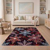 Festive Multi-Color Snowflake Area Rug