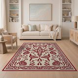 Traditional Persian Elegant Red Floral Persian Area Rug