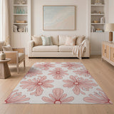Blush Pink Floral Repeat Area Rug