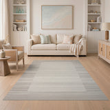 Geometric Modern Beige Geometric Border Area Rug