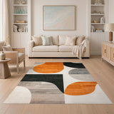 Orange Bold Orange Abstract Area Rug