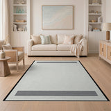 Black White Houndstooth Border Area Rug