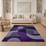 Geometric Modern Abstract Purple Geometric Abstract Area Rug