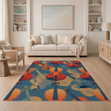 Red Violin Abstract Area Rug