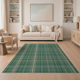 Classic Forest Green Plaid Area Rug