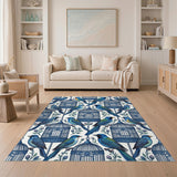 Blue Birdcage Vintage Area Rug