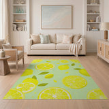 Fruit Pattern Zesty Lemon Slices Fruit Pattern Area Rug