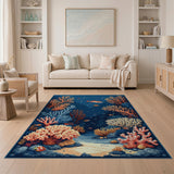 Vibrant Coral Reef Underwater Area Rug