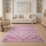 Playful Pink Bows Area Rug