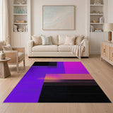 Vibrant Purple Pink Geometric Abstract Rug