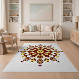 Maroon Gold Mandala Persian Area Rug