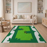 Playful Green Prickly Pear Cactus Kids Rug