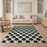 Green Geometric Fish Tessellation Area Rug
