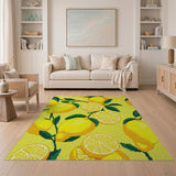 Fruit Pattern Vibrant Lemon Fruit Pattern Yellow Area Rug